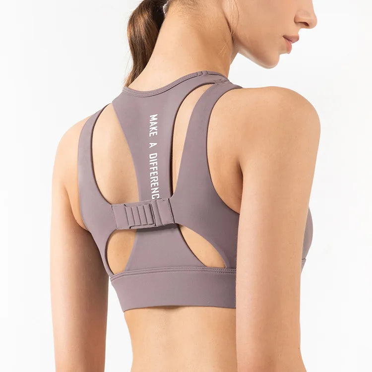 Women Sport Bras High Impact Gather Yoga Bra Shockproof Push Up Underwear Padded Running Tank Tops Girls Gym Workout Brassiere