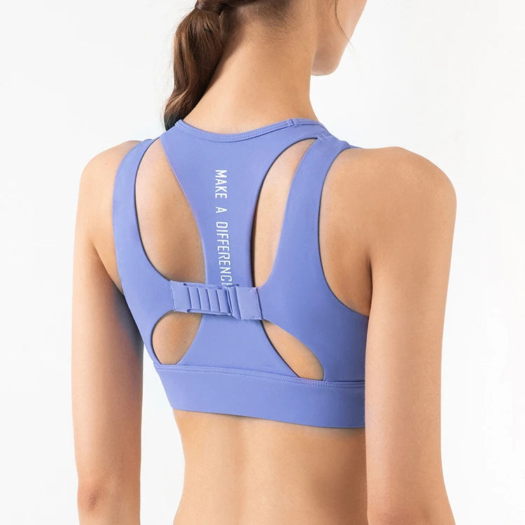 Women Sport Bras High Impact Gather Yoga Bra Shockproof Push Up Underwear Padded Running Tank Tops Girls Gym Workout Brassiere
