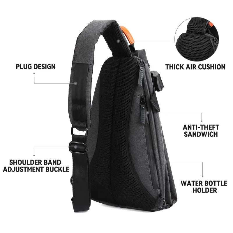 Anti-theft Crossbody Chest Bag for Men and Women Small Single Shoulder Double Shoulder Bag Hiking Cycling Travel Chest Hanging B