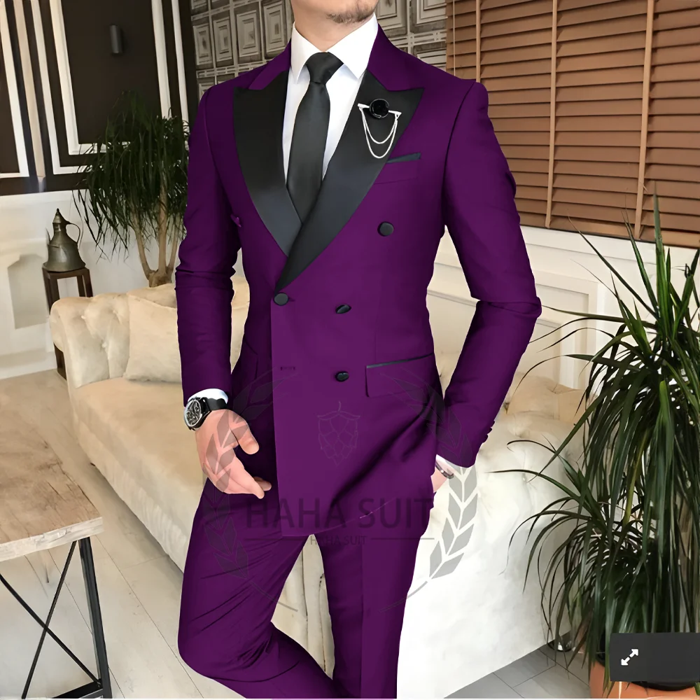 Men's Suit Tailored   2-Piece   Clothing Fashion Men's  Wedding Groom Suits Best Man Dinner Engagement Tuxedo
