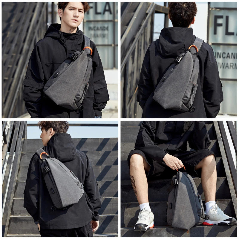 Anti-theft Crossbody Chest Bag for Men and Women Small Single Shoulder Double Shoulder Bag Hiking Cycling Travel Chest Hanging B