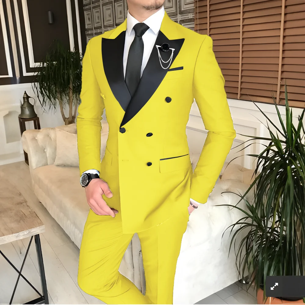 Men's Suit Tailored   2-Piece   Clothing Fashion Men's  Wedding Groom Suits Best Man Dinner Engagement Tuxedo