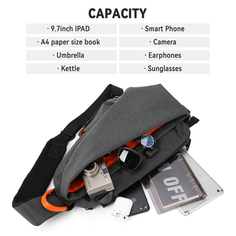 Anti-theft Crossbody Chest Bag for Men and Women Small Single Shoulder Double Shoulder Bag Hiking Cycling Travel Chest Hanging B