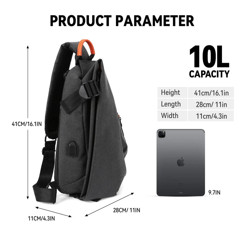 Anti-theft Crossbody Chest Bag for Men and Women Small Single Shoulder Double Shoulder Bag Hiking Cycling Travel Chest Hanging B